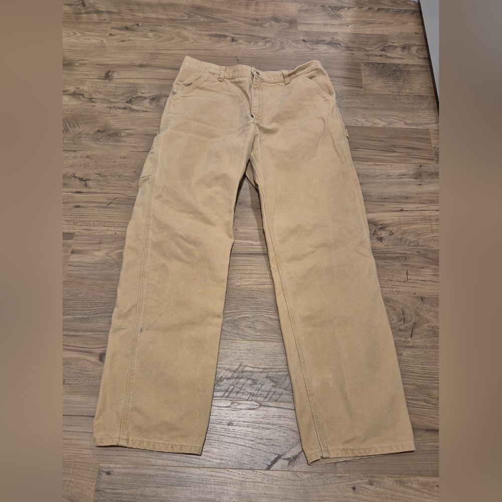 Carhartt Vintage B12 Pants Mens Size 36x34  Tan Duck Canvas Carpenter Jeans